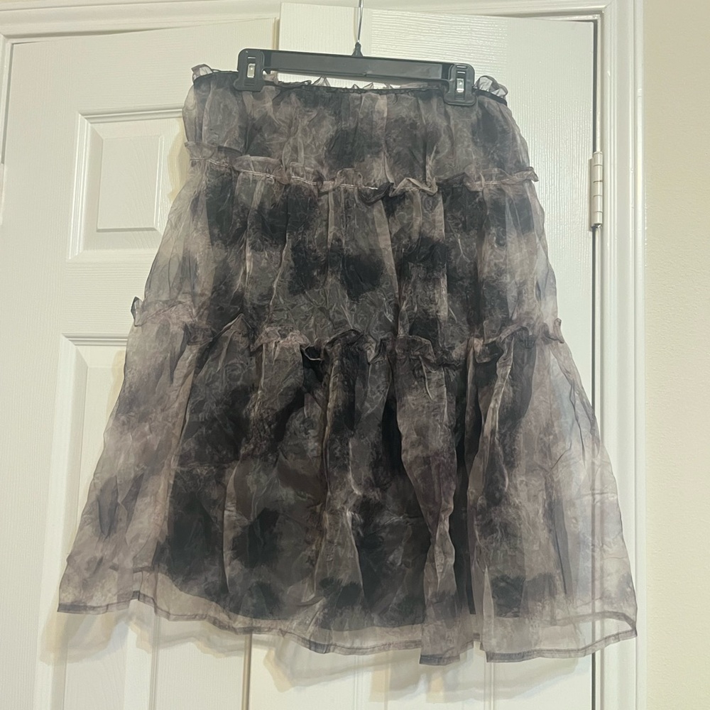 Black Tiered Bubble Ruffle Skirt